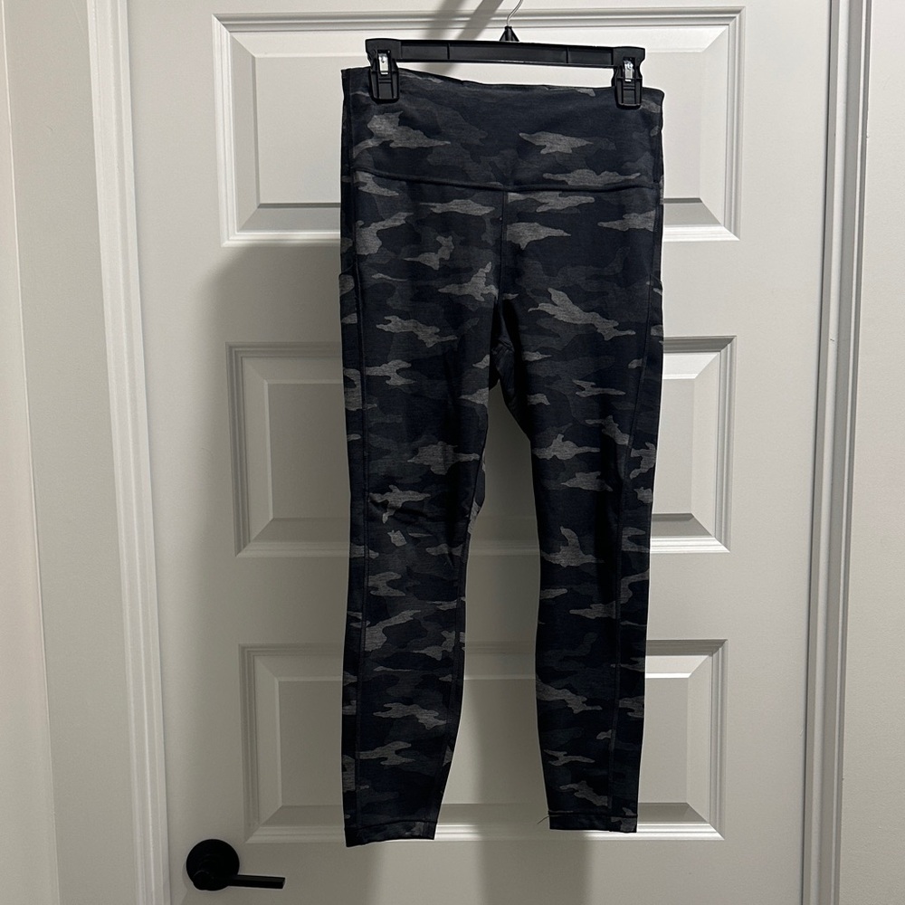 Athleta Black & Charcoal Camo High-Rise Leggings